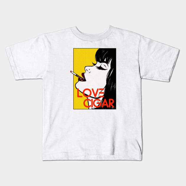 Love cigar Kids T-Shirt by psninetynine